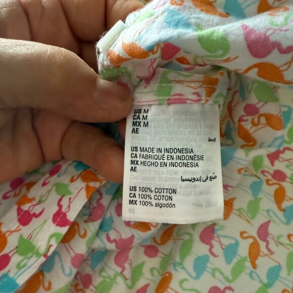 Club Room Short Sleeve Button-Up Flamingo Print Men's Shirt - Picture 7 of 7